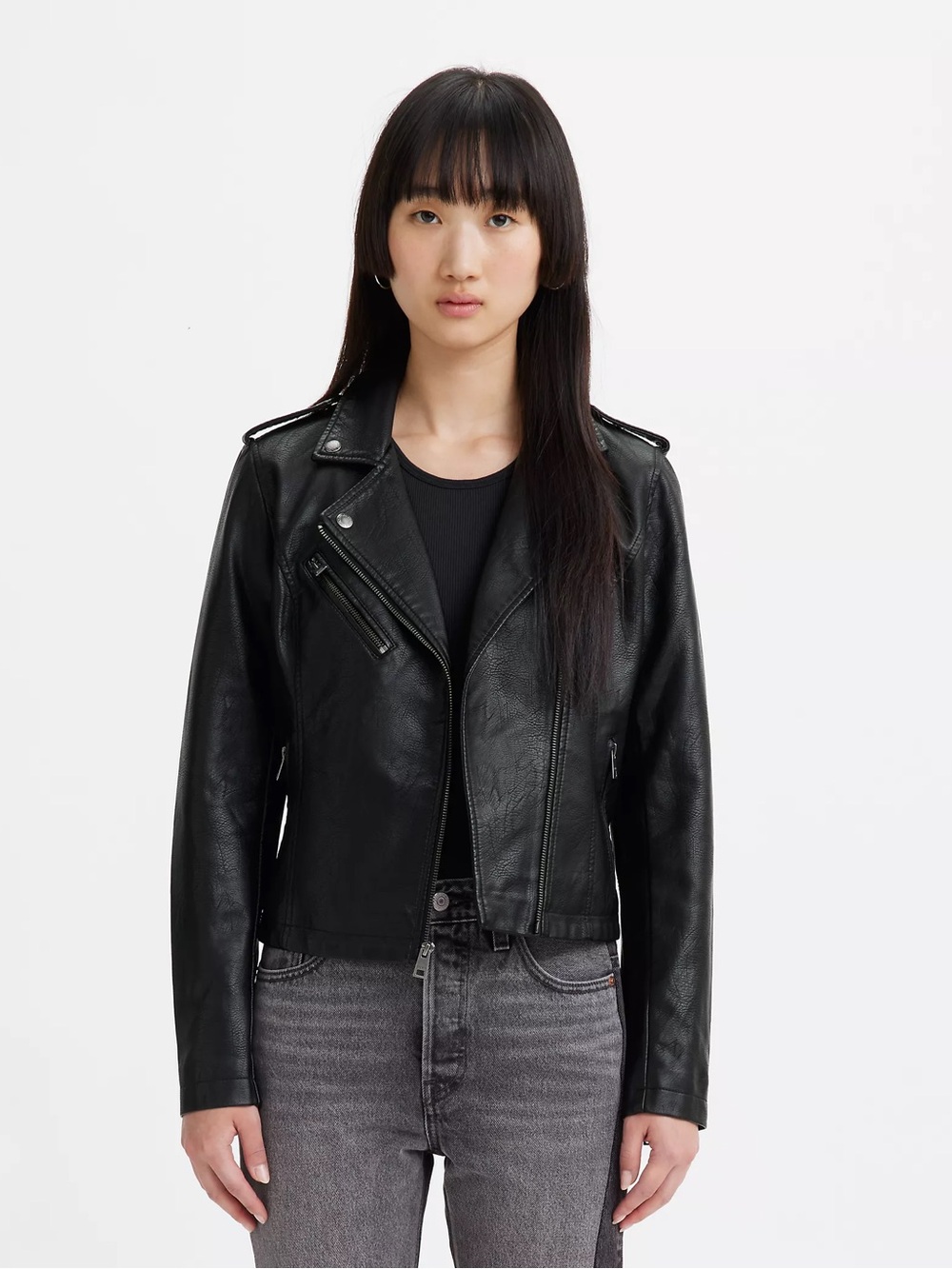 NWOT Levi’s Faux Leather Moto Jacket Coat - Black Medium